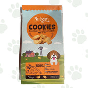 Confezione da 400 g di biscotti per cani Nutrimi alla carota.