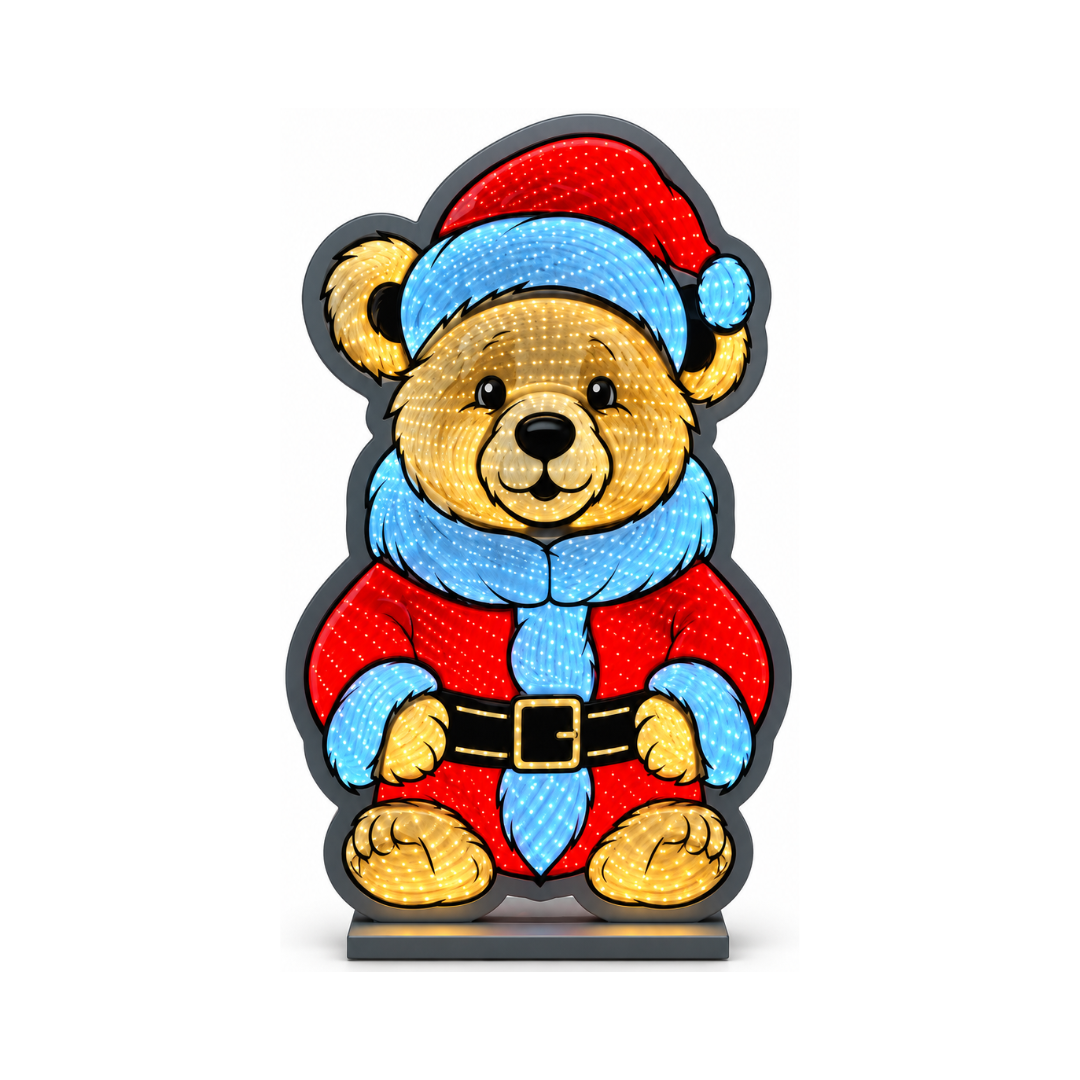 Orso di natale Infinity Light h 40 cm
