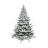 Albero di Natale innevato dalla forma conica, con chioma folta e fitta ricoperta da un intenso effetto neve sui rami