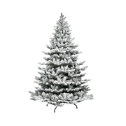 Albero di Natale innevato dalla forma conica, con chioma folta e fitta ricoperta da un intenso effetto neve sui rami