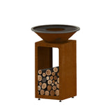 Braciere barbecue Oyat in acciaio corten con diametro 58 cm.