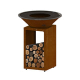 Braciere barbecue Oyat in acciaio corten con diametro 78 cm.