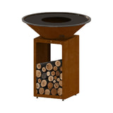 Braciere barbecue Oyat in acciaio corten con diametro 88 cm.