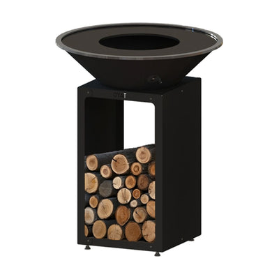 Braciere barbecue Oyat in acciaio verniciato a polvere colore nero con diametro 78 cm.