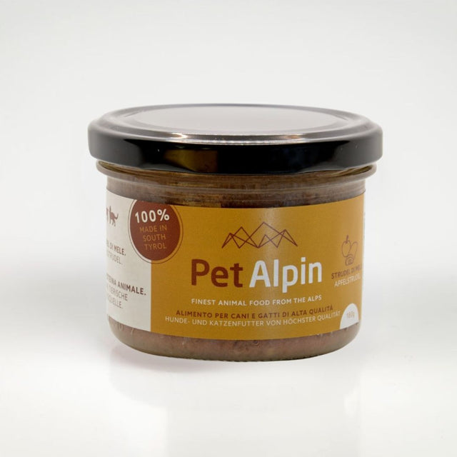 Barattolo Pet Alpin strudel di mele per cani e gatti- cibo umido premium dal sud Tirolo
