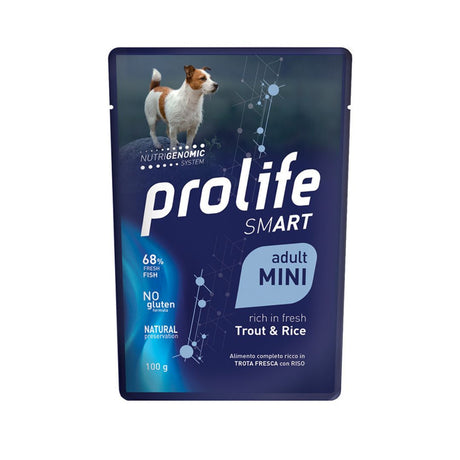 Prolife Smart Adult Mini alla trota e riso per cani di piccola taglia, confezione da 100 g