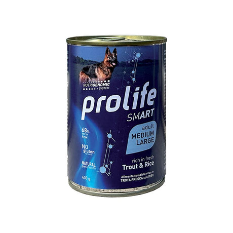 Prolife Smart Adult Medium Large alla trota e riso per cani medi e grandi, lattina da 400 g