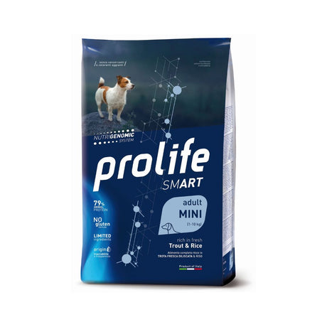 Prolife Smart Adult Mini trota e riso alimento secco per cani di piccola taglia, sacco da 7 kg