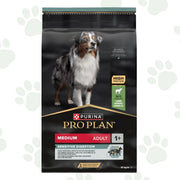 Confezione Purina Pro Plan da 10 kg Sensitive digestion all'agnello per cani adulti di taglia media.