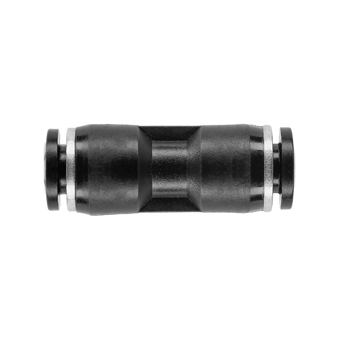Raccordo dritto nero per collegamento lineare di tubi da 6 mm nei sistemi di nebulizzazione Geyser