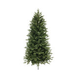 Albero di Natale slim verde dall’aspetto naturale, con forma stretta e slanciata e rami fitti distribuiti lungo tutta la chioma