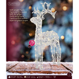 Confezione della renna luminosa in acrilico Lumineo, con 120 LED e timer integrato.