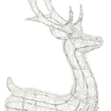 Testa della struttura in acrilico trasparente a forma di renna 3D alta 125 cm su sfondo bianco.