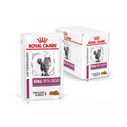 Multipack Royal Canin Veterinary Renal with Chicken per gatti, bustina e confezione da 12 in salsa