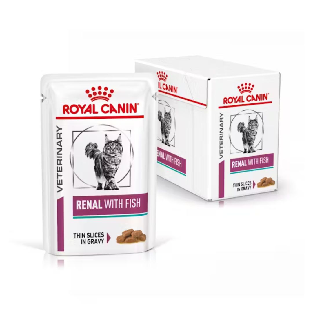 Royal Canin Veterinary Renal With Fish bustine gatto pesce fettine sottili salsa - cibo umido terapeutico