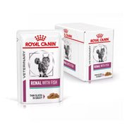 Royal Canin Veterinary Renal With Fish bustine gatto pesce fettine sottili salsa - cibo umido terapeutico