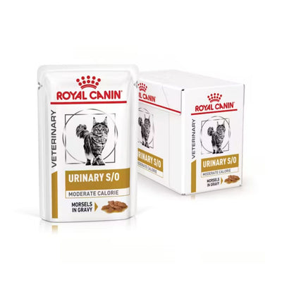 Multipack Royal Canin Veterinary Urinary S/O Moderate Calorie per gatti in salsa, bustina e confezione da 12