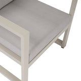 Bracciolo del salotto da giardino Vision con struttura in alluminio crema e cuscini beige