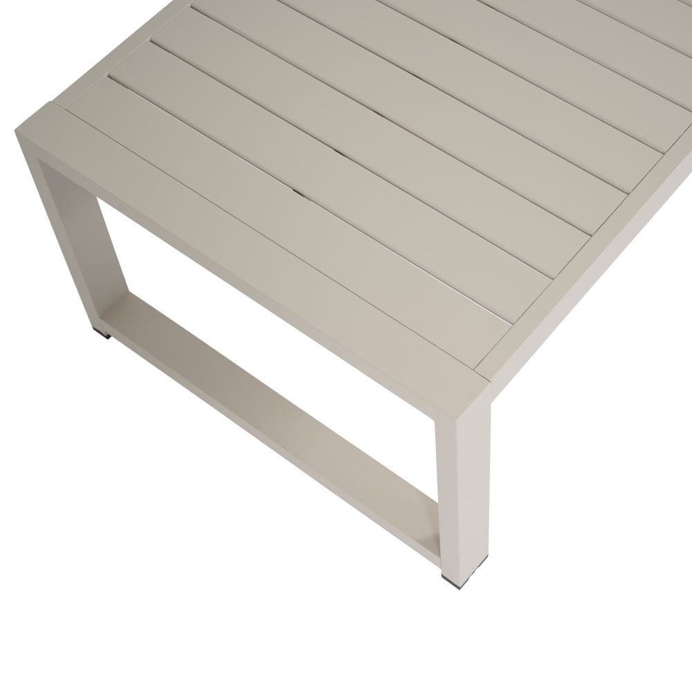 Piano a doghe del tavolino Vision in alluminio crema