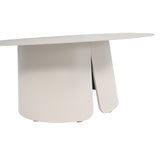 Tavolino basso Nora color crema con piano sagomato