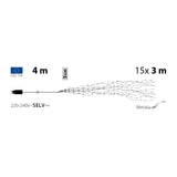 Schema della cascata da 900 micro LED con cavo 4 m 15 fili con LED di 3 m.