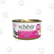 Lattina Schesir dell'alimento umido complementare per gatto con pollo e prosciutto da 70 gr.