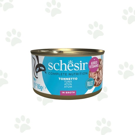 Lattina Schesir dell'alimento umido complementare per gatto con filetti di tonno da 70 g.