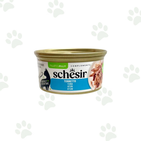 Lattina Schesir di alimento umido per gatti con filetti di tonno in gelatina 70g.