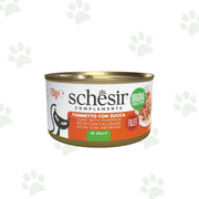 Lattina Schesir dell'alimento umido complementare per gatto con filetti di tonno e zucca da 70 gr.