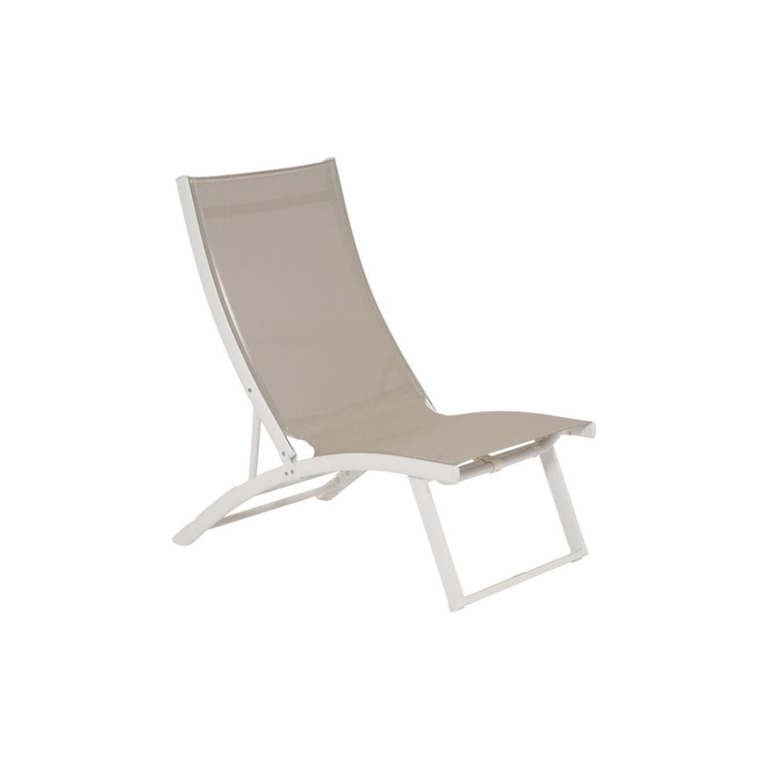 Kos - Sdraio pieghevole in alluminio bianco