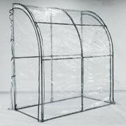 Serra da giardino 100x200x215 cm in pvc trasparente anti-UV, con cerniera e montaggio rapido.