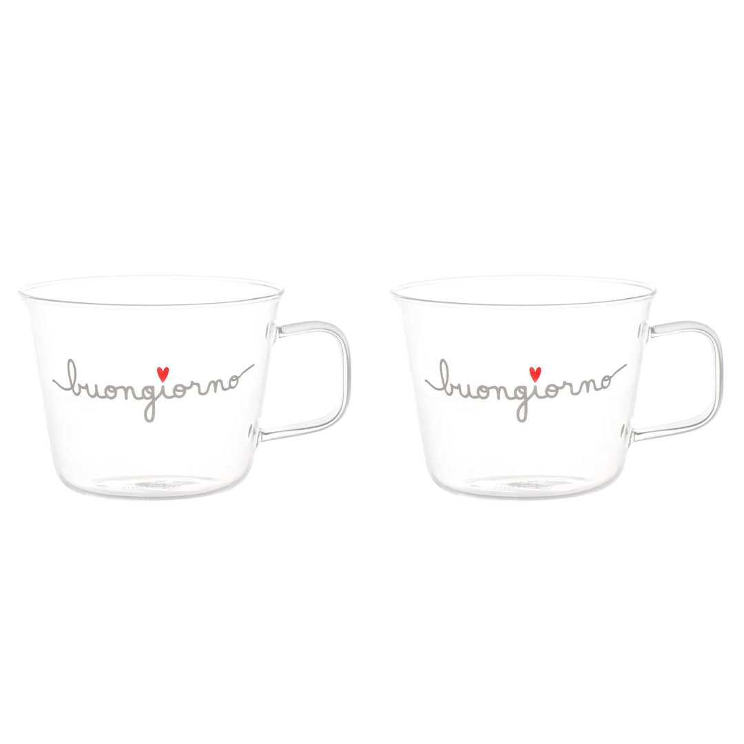 Simple Day – Set 2 tazze colazione 480 ml con scritte