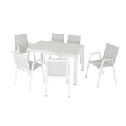 Pratic - Set pranzo da giardino 6/10 posti alluminio bianco