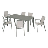 Set pranzo da giardino Vision con tavolo chiuso e quattro sedie coordinate verde salvia