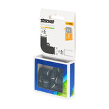 Confezione Stocker da 5 raccordi a 90° per tubi Geyser System da 6 mm, visibile anche il contenuto interno