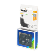 Confezione Stocker da 5 raccordi a 90° per tubi Geyser System da 6 mm, visibile anche il contenuto interno