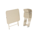 Set spaceup da esterno champagne con tavolo e quattro sedie chiuse