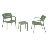 Set da esterno terry verde salvia con due sedie coordinate e tavolino quadrato