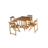Set da giardino tavolo pieghevole con 4 sedie
