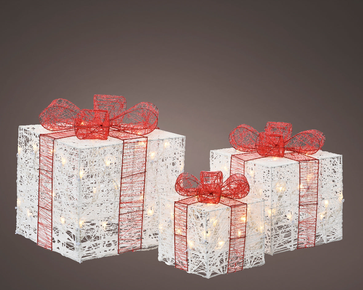 Set 3 pacchi regalo luminosi da interno