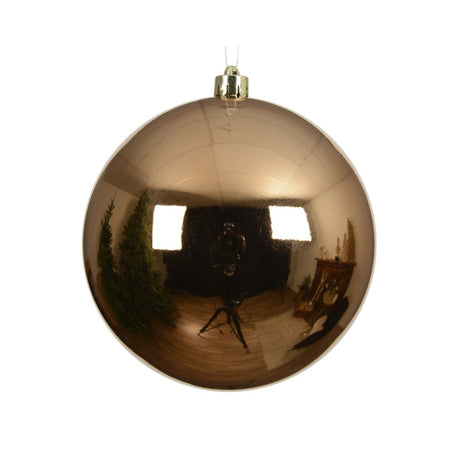 Sfera natalizia in plastica con diametro di 14 cm colore brandy.