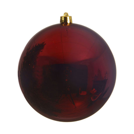 Sfera natalizia in plastica con diametro di 20 cm colore rosso sangue d'oca.