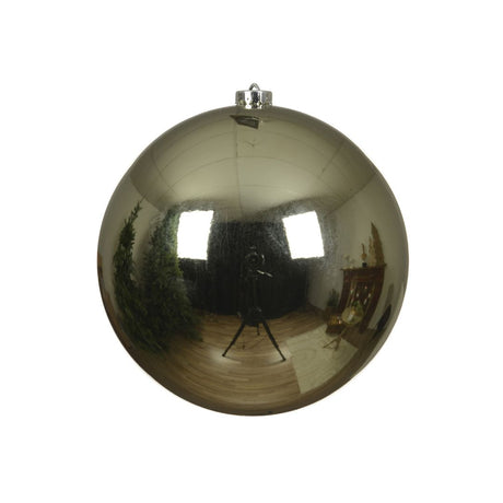 Sfera natalizia in plastica con diametro di 20 cm colore verde salvia.