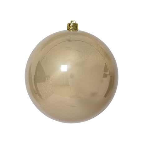 Sfera natalizia in plastica con diametro di 25 cm colore perla.
