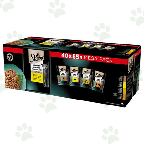 Multipack 40x85g Sheba - Selezione delicata con carni bianche in salsa.