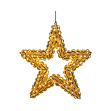 Stella natalizia riccio oro 50 cm con micro LED a luce calda