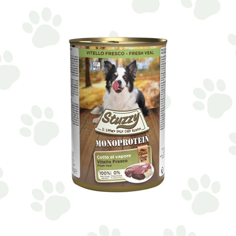 Lattina di cubo umido per cani da 400 gr Stuzzy monoproteico vitello.