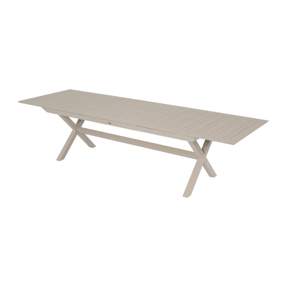 Tavolo da giardino allungabile Nox in configurazione estesa color crema