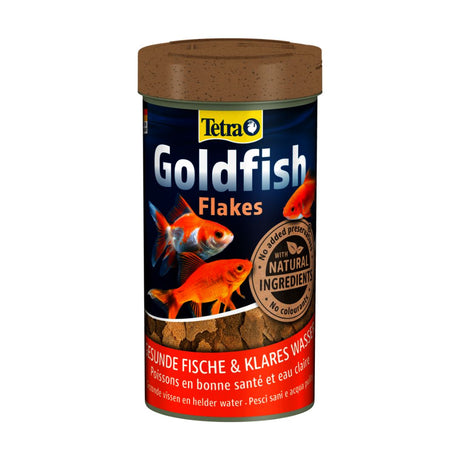 Confezione di mangime Tetra Goldfish per pesci rossi in fiocchi.