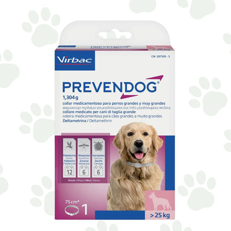 Confezione di un collare antiparassitario per cani grandi Prevendog.